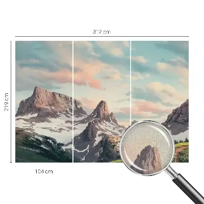 Mural de pared con estampado hermoso con un panorama de montaña