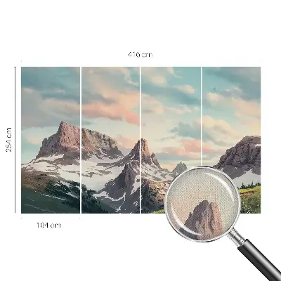 Mural de pared con estampado hermoso con un panorama de montaña