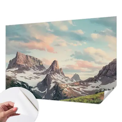 Mural de pared con estampado hermoso con un panorama de montaña