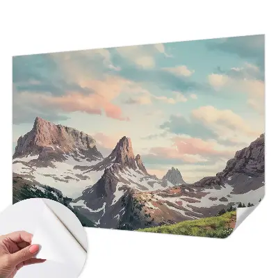 Mural de pared con estampado hermoso con un panorama de montaña