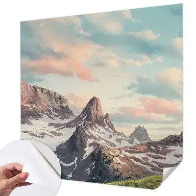 Mural de pared con estampado hermoso con un panorama de montaña