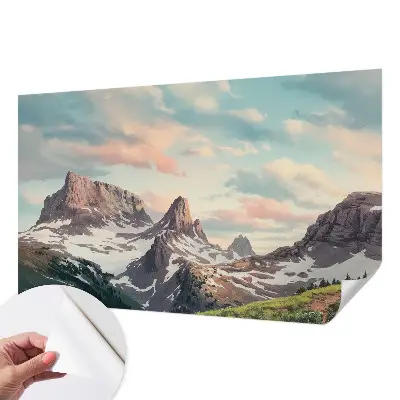 Mural de pared con estampado hermoso con un panorama de montaña