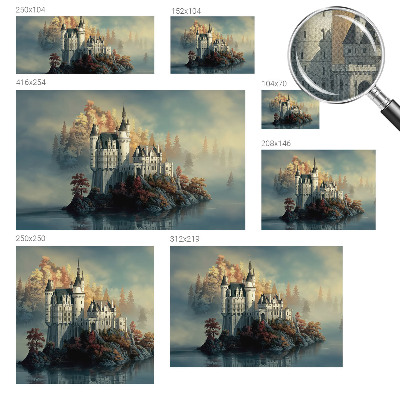 Papel mural texturado decorativo castillo de cuento de hadas