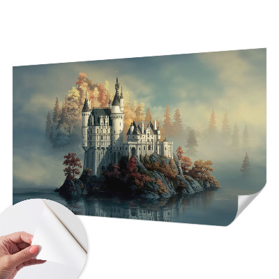 Papel mural texturado decorativo castillo de cuento de hadas