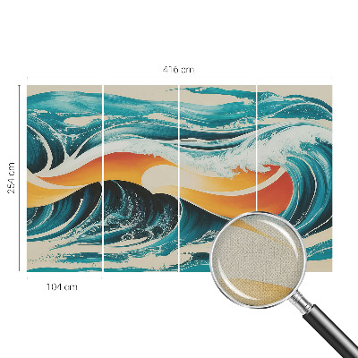 Papel mural texturado decorativo con un diseño de ondas abstractas