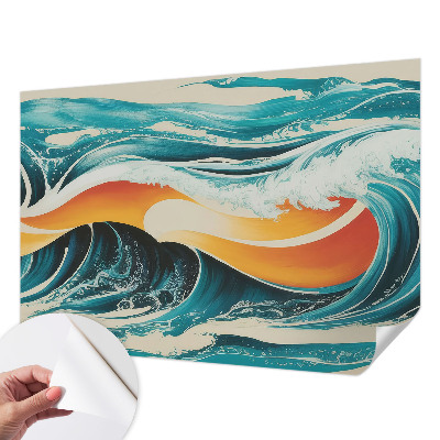 Papel mural texturado decorativo con un diseño de ondas abstractas