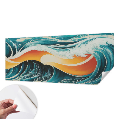 Papel mural texturado decorativo con un diseño de ondas abstractas