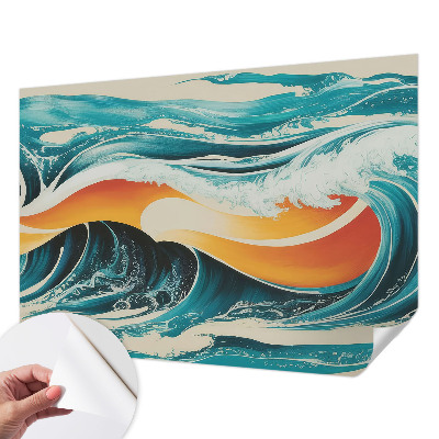 Papel mural texturado decorativo con un diseño de ondas abstractas