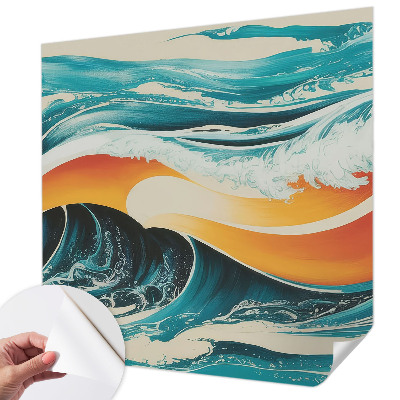 Papel mural texturado decorativo con un diseño de ondas abstractas