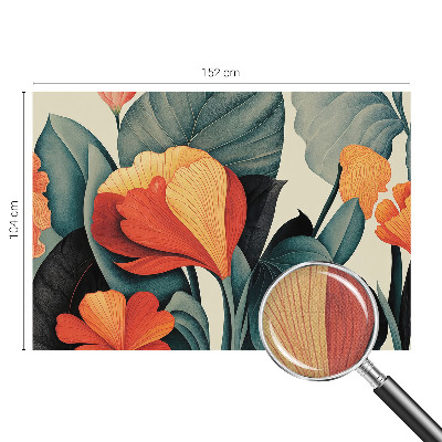Papel mural con patrón decorativo Flores coloridas