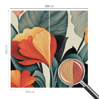 Papel mural con patrón decorativo Flores coloridas