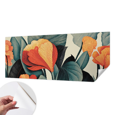 Papel mural con patrón decorativo Flores coloridas