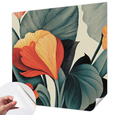 Papel mural con patrón decorativo Flores coloridas
