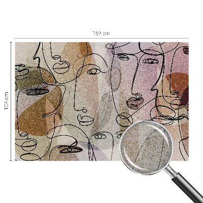 Mural de pared con estampado hermoso Caras lineales