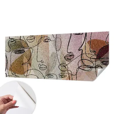 Mural de pared con estampado hermoso con un diseño de caras lineales