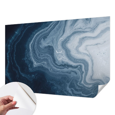 Papel mural con patrón decorativo con motivo de olas azules