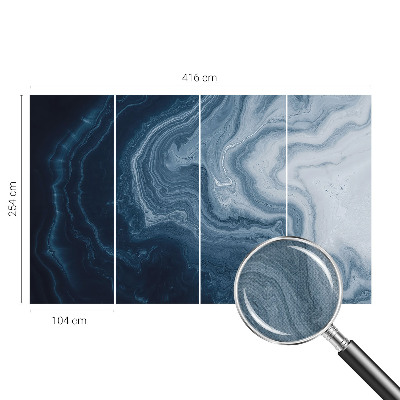 Papel mural con patrón decorativo con motivo de olas azules