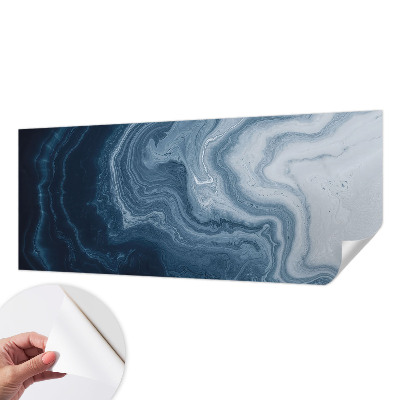 Papel mural con patrón decorativo con motivo de olas azules