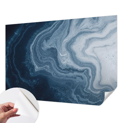 Papel mural con patrón decorativo con motivo de olas azules