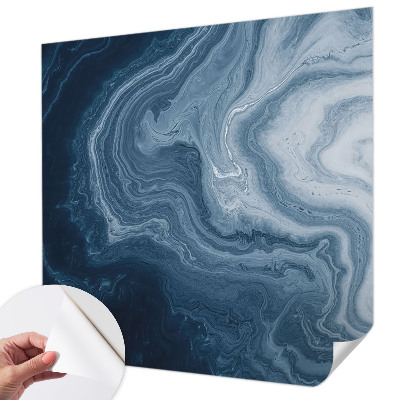 Papel mural con patrón decorativo con motivo de olas azules