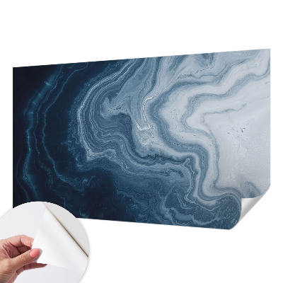 Papel mural con patrón decorativo con motivo de olas azules