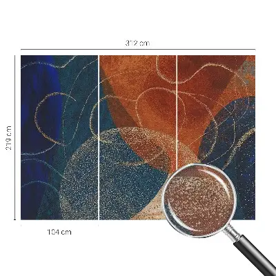 Fotomural decorativo para cabecero de cama con formas coloridas