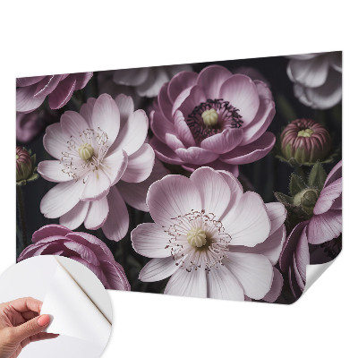 Mural de pared con estampado hermoso con un motivo floral elegante