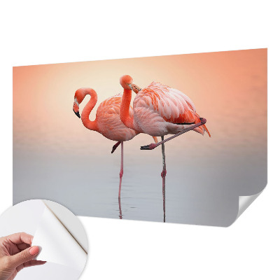 Mural de pared con estampado hermoso Delicados flamencos