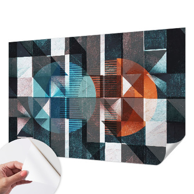 Mural de pared con estampado hermoso con formas abstractas