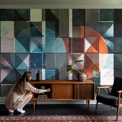 Mural de pared con estampado hermoso Formas abstractas
