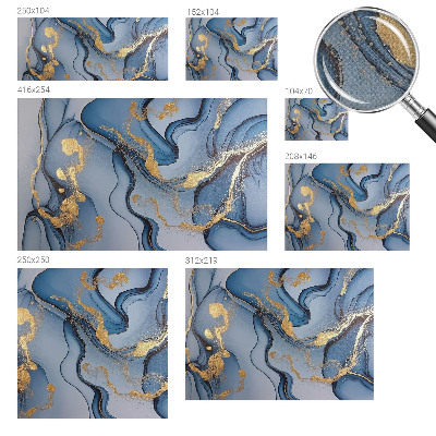 Papel mural con patrón decorativo olas azules