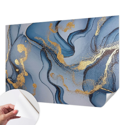 Papel mural con patrón decorativo olas azules