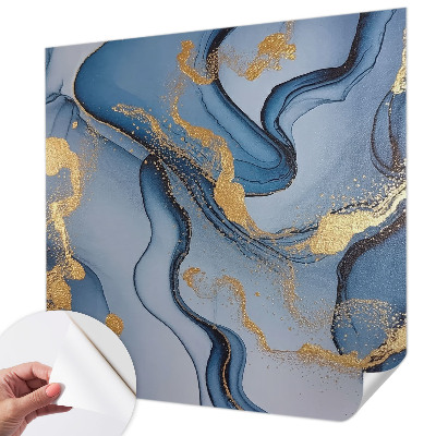 Papel mural con patrón decorativo olas azules