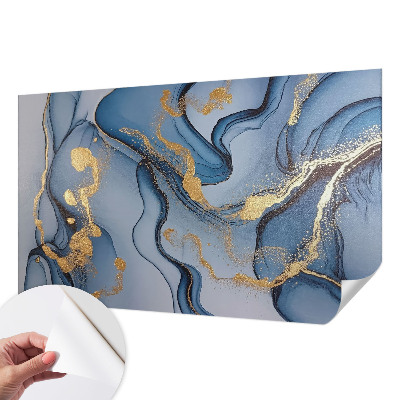 Papel mural con patrón decorativo olas azules
