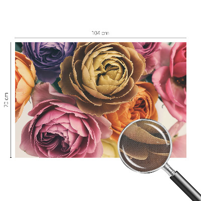 Papel mural con patrón decorativo rosas coloridas