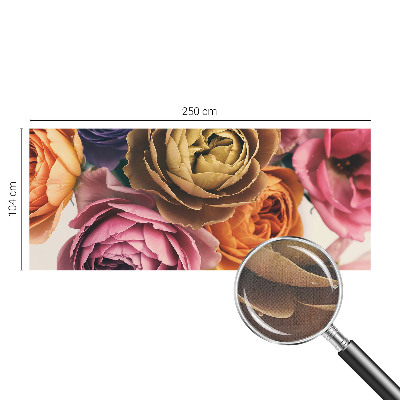 Papel mural con patrón decorativo rosas coloridas