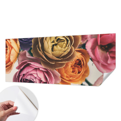 Papel mural con patrón decorativo rosas coloridas