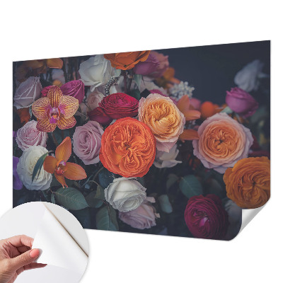 Fotomural decorativo para cabecero de cama con un ramo colorido
