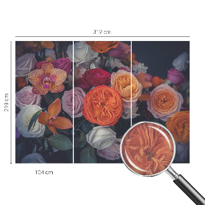 Fotomural decorativo para cabecero de cama ramo colorido