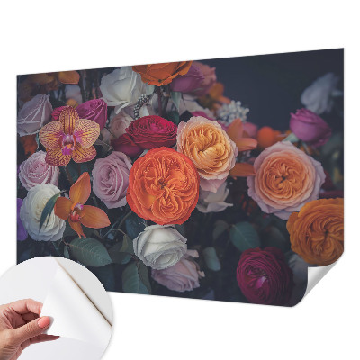 Fotomural decorativo para cabecero de cama ramo colorido