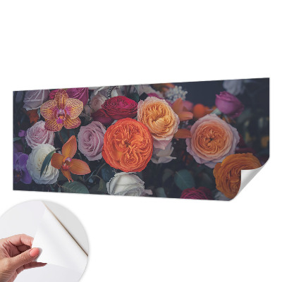 Fotomural decorativo para cabecero de cama ramo colorido