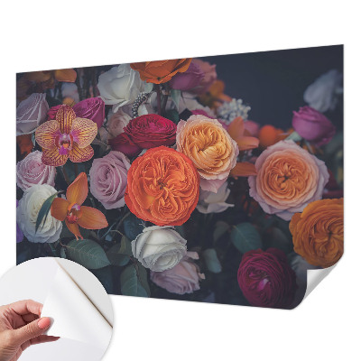 Fotomural decorativo para cabecero de cama ramo colorido