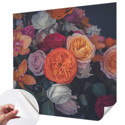 Fotomural decorativo para cabecero de cama ramo colorido