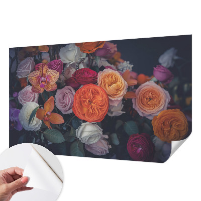 Fotomural decorativo para cabecero de cama ramo colorido