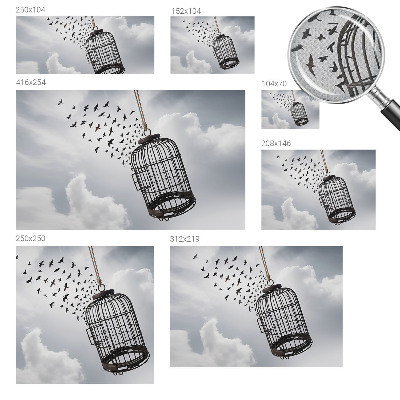 Papel mural con patrón decorativo Pájaros voladores