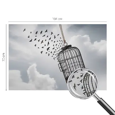 Papel mural con patrón decorativo con motivo de pájaros voladores