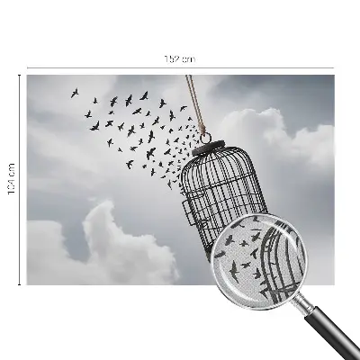 Papel mural con patrón decorativo con motivo de pájaros voladores