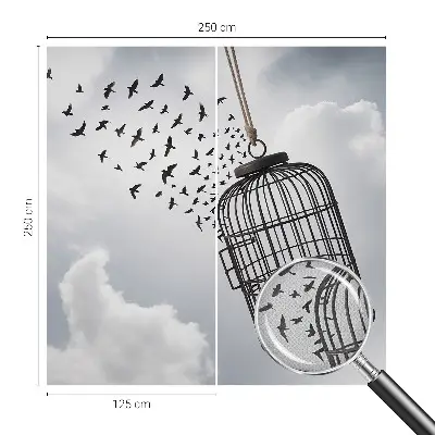 Papel mural con patrón decorativo con motivo de pájaros voladores