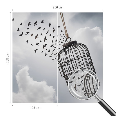 Papel mural con patrón decorativo Pájaros voladores
