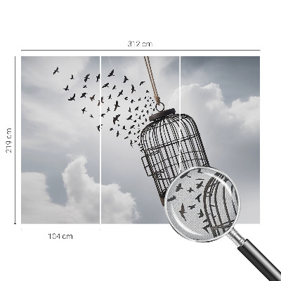 Papel mural con patrón decorativo Pájaros voladores